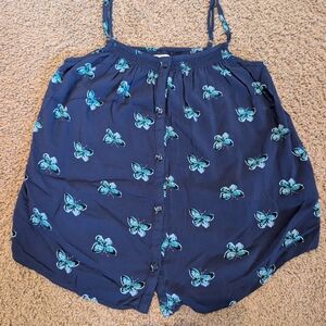 Old Navy Blue Tank Top with Butterfly Print